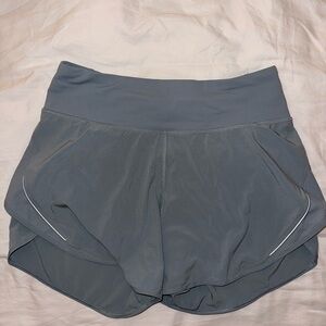 Lululemon Blue/Grayish Hotty Hot Highrise reflective shorts